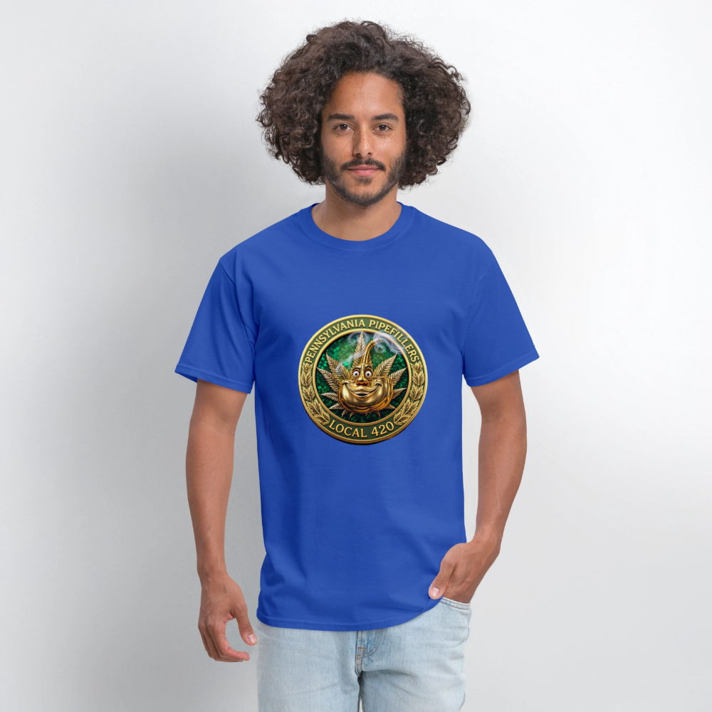 PENNSYLVANIA PIPEFILLERS LOCAL 420 F/B DESIGNS Men's T-Shirt - royal blue