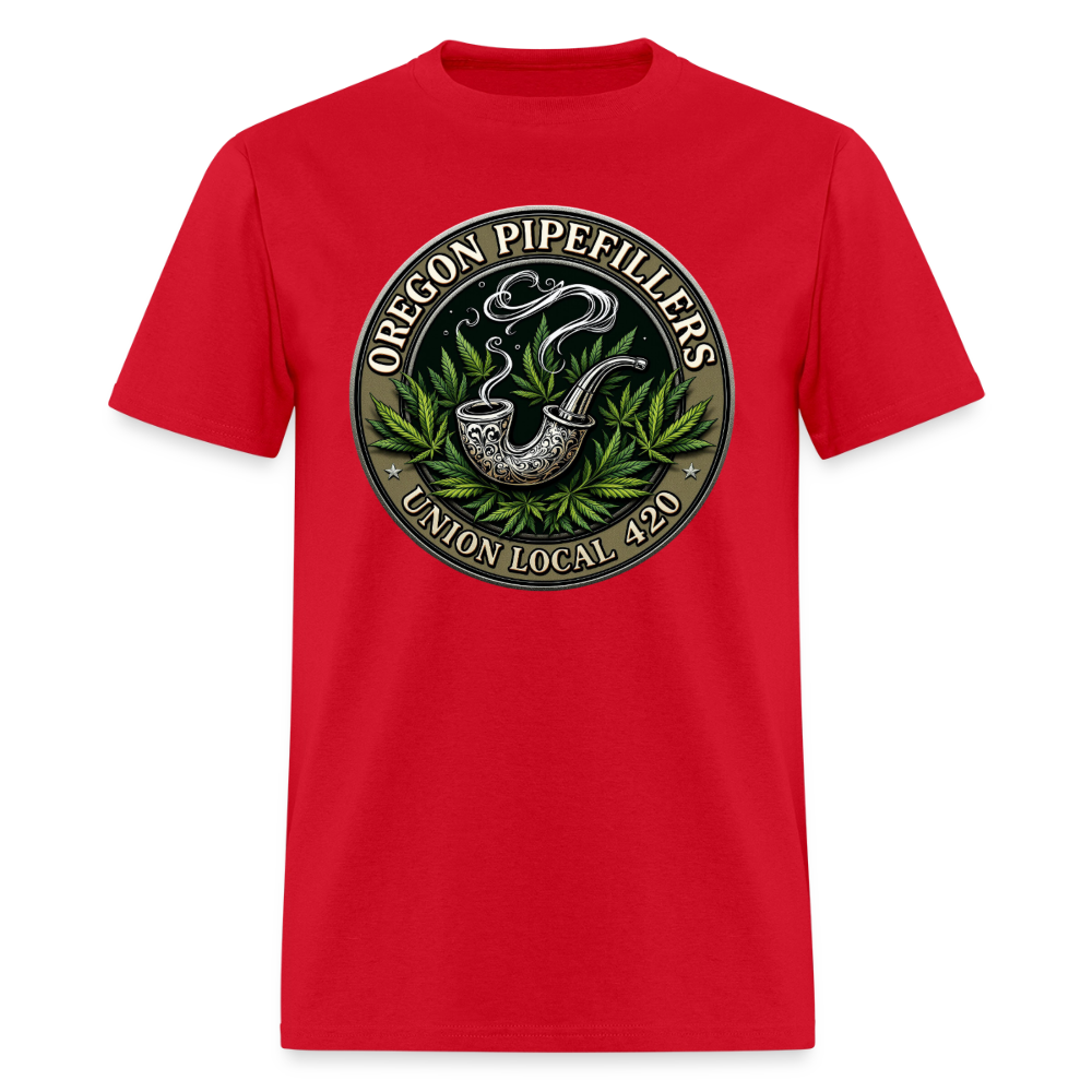 OREGON PIPEFILLERS LOCAL 420 2 EMBLEM Men's T-Shirt - red