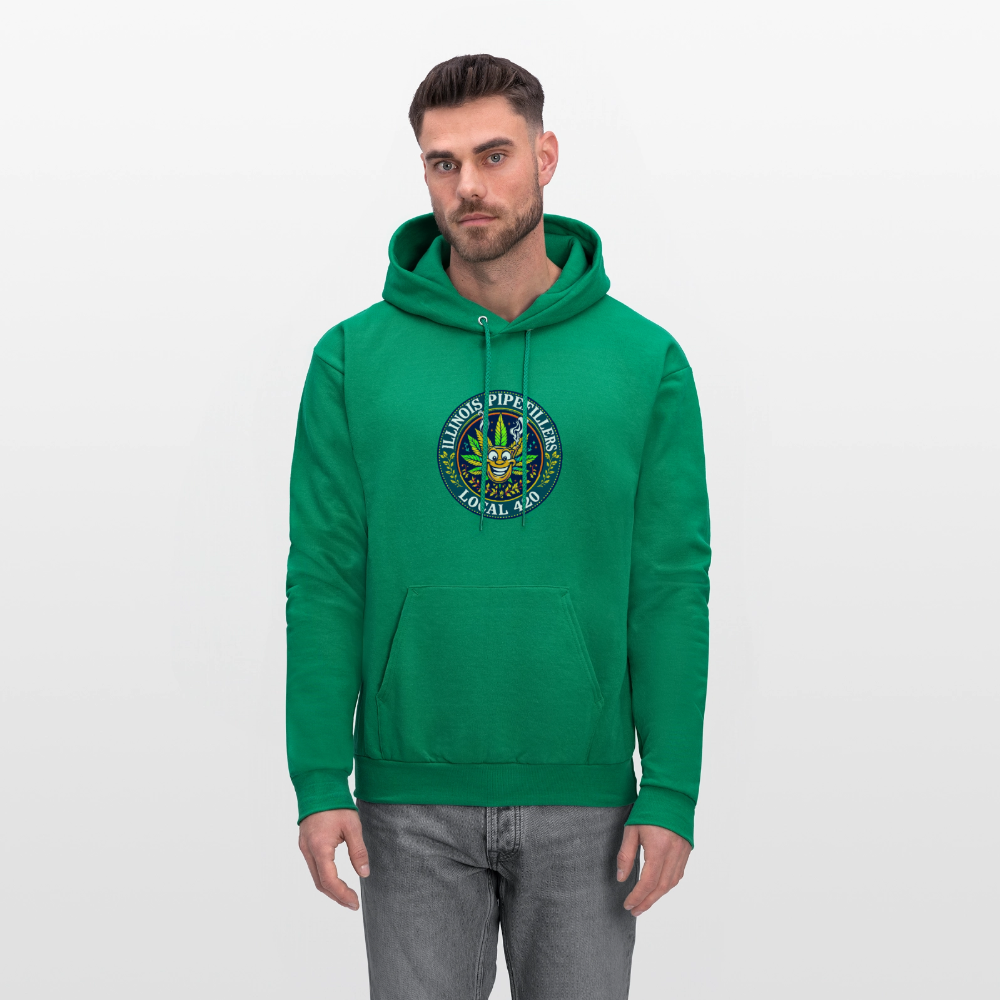 ILLINOIS PIPEFILLERS LOCAL 420 F/B DESIGN Men's Hoodie - kelly green