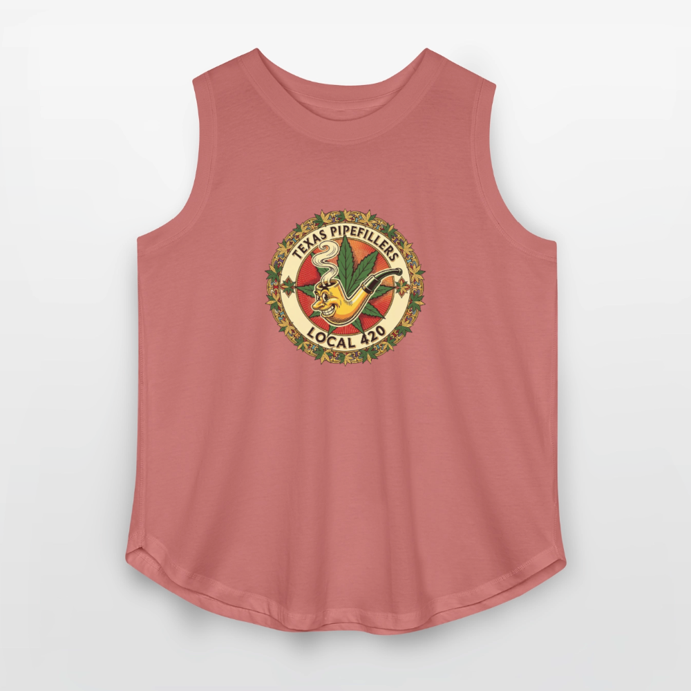 TEXAS PIPEFILLERS LOCAL 420 F/B DESIGN Women's Curvy Relaxed Tank Top - mauve