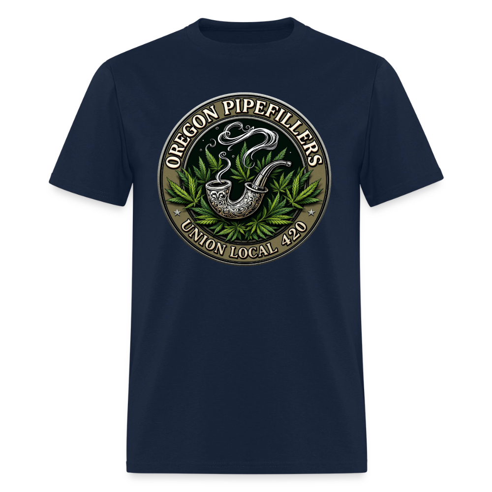 OREGON PIPEFILLERS LOCAL 420 2 EMBLEM Men's T-Shirt - navy