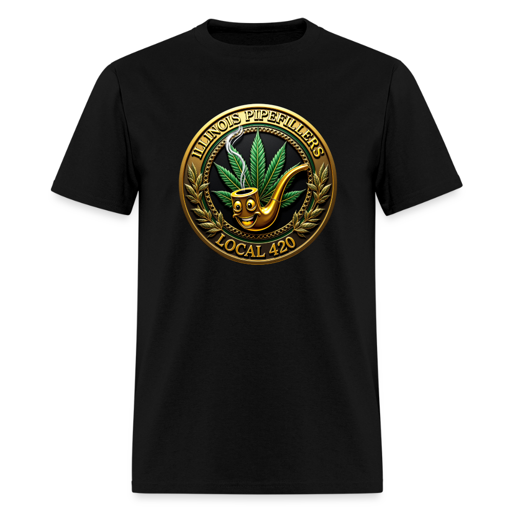 ILLINOIS PIPEFILLERS LOCAL 420 F/B DESIGN Men's T-Shirt - black