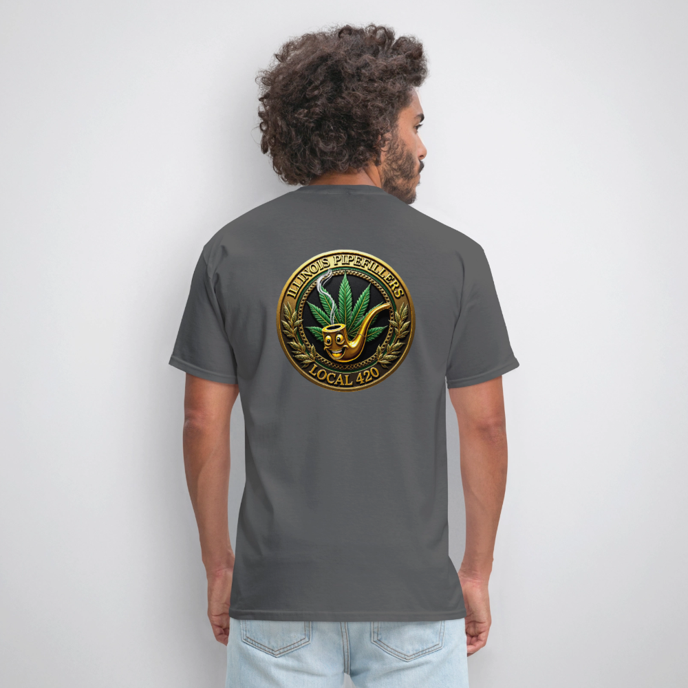 ILLINOIS PIPEFILLERS LOCAL 420 F/B DESIGN Men's T-Shirt - charcoal