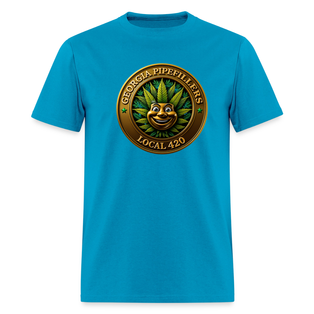 GEORGIA PIPEFILLERS LOCAL 420 F/B DESIGN  Men's T-Shirt - turquoise