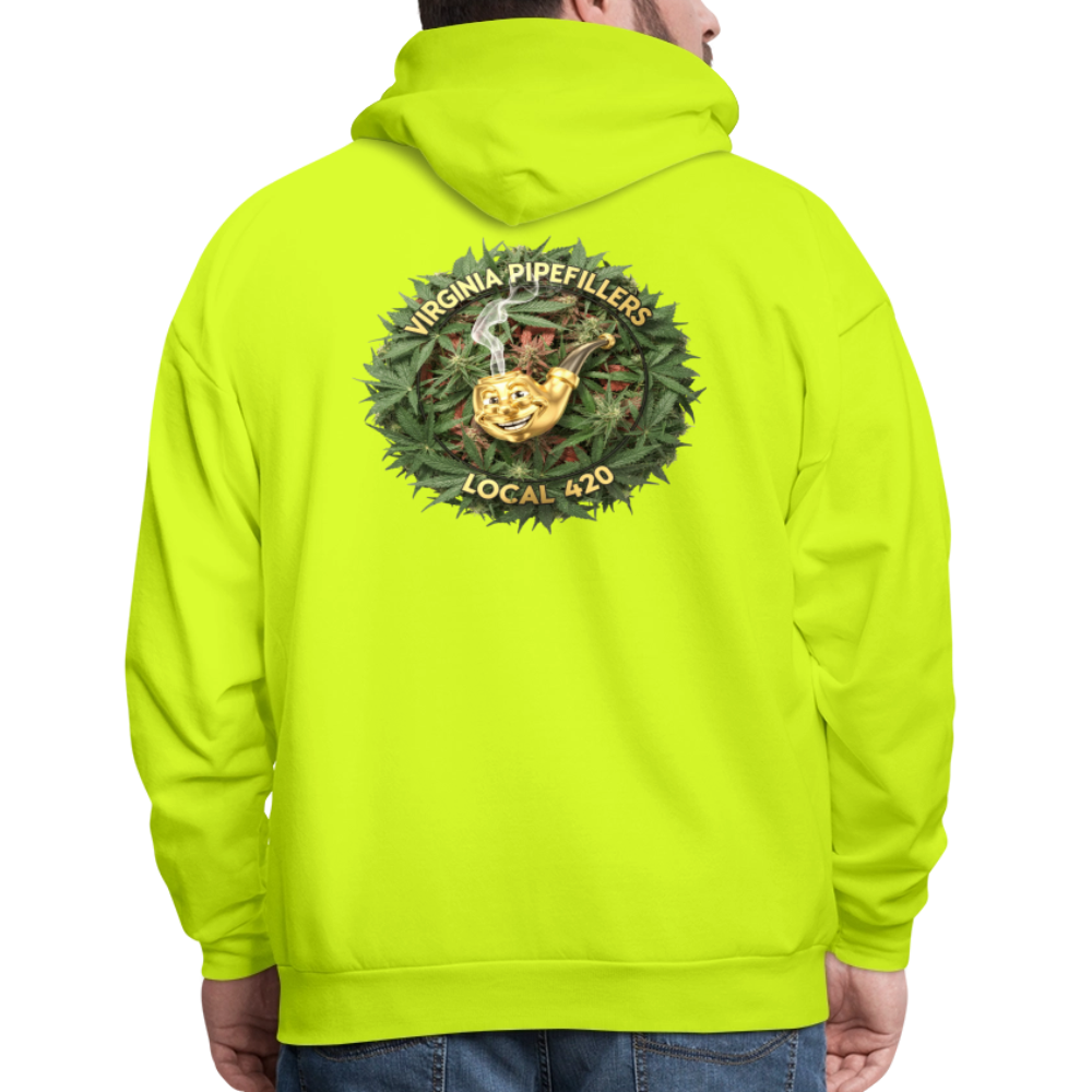 VIRGINIA PIPEFILLERS LOCAL 420 F/B DESIGN Men's  Hoodie - safety green
