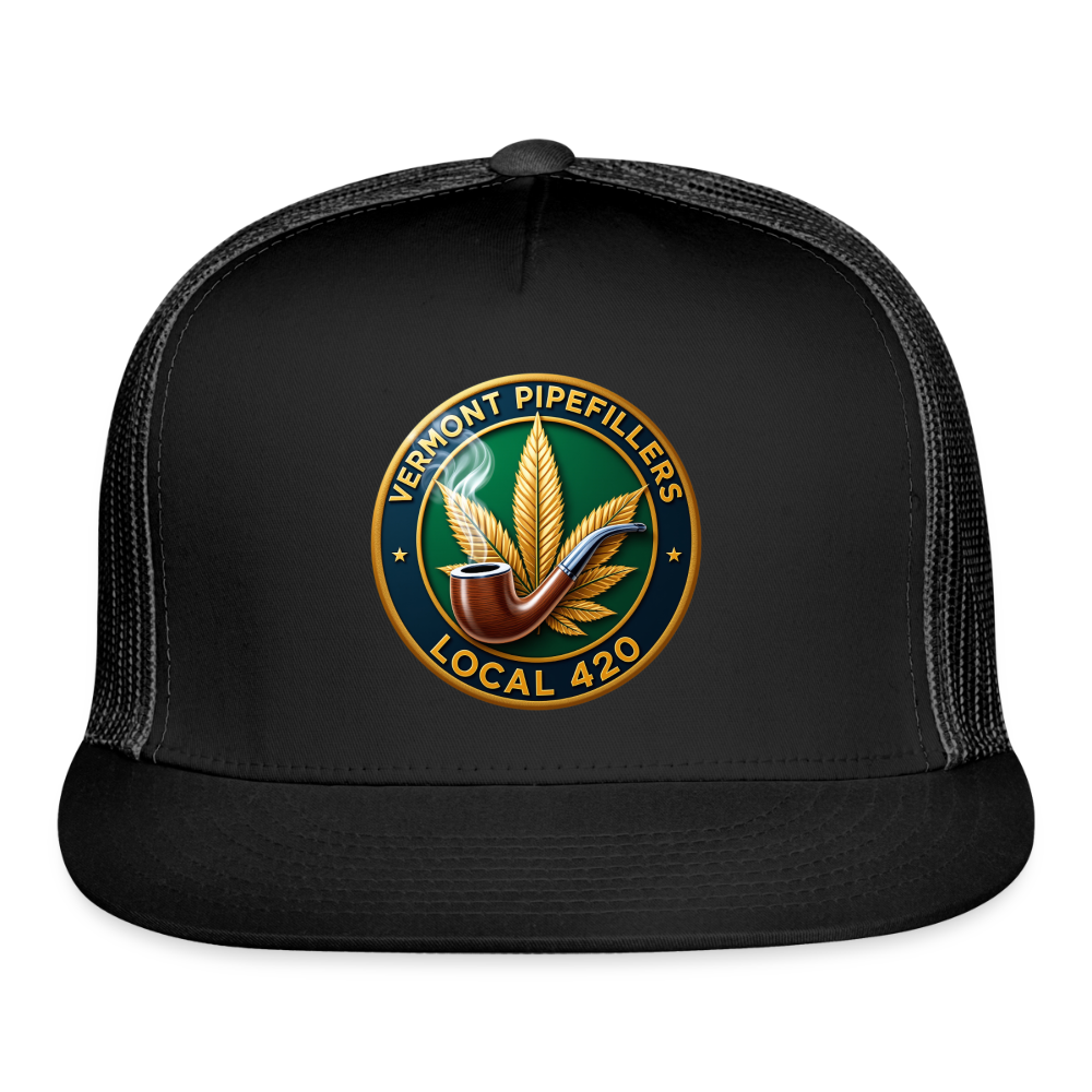 VERMONT PIPEFILLERS LOCAL 420 Trucker Hat - black/black