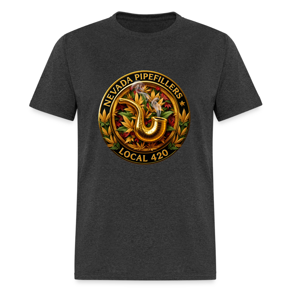 NEVADA PIPEFILLERS LOCAL 420  Men's T-Shirt - heather black