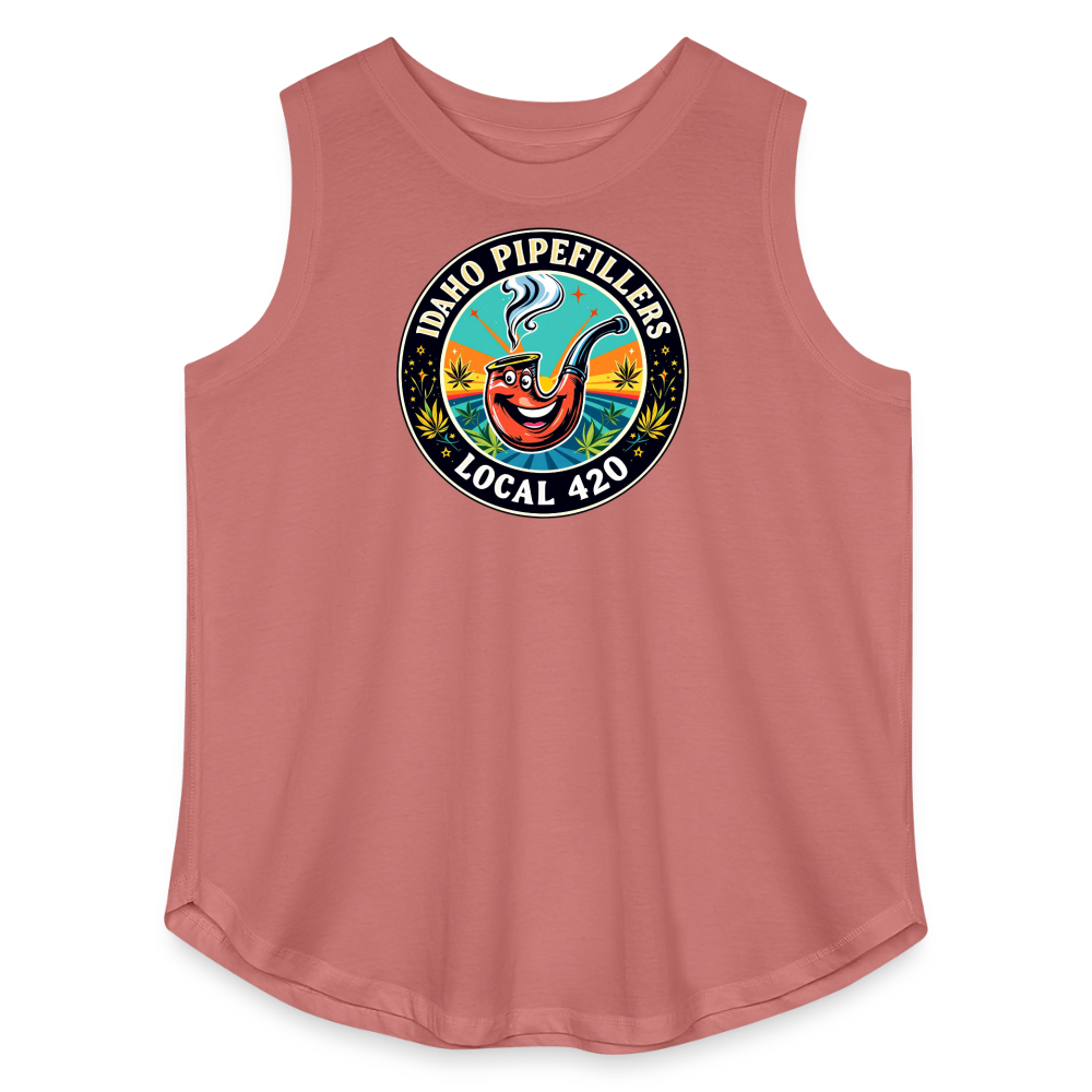 IDAHO PIPEFILLERS LOCAL 420 F/B DEAIGN Women's Curvy Relaxed Tank Top - mauve
