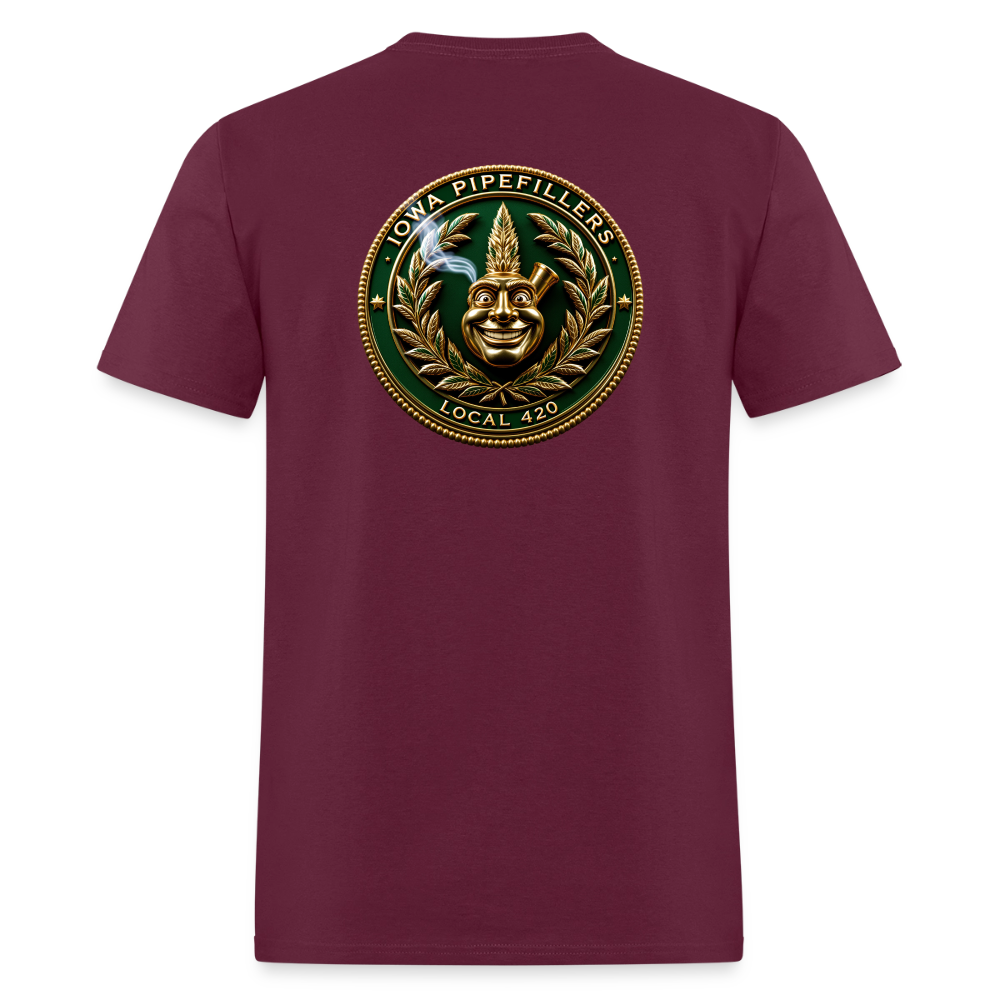 IOWA PIPEFILLERS LOCAL 420 F/B DESIGN Men's T-Shirt - burgundy