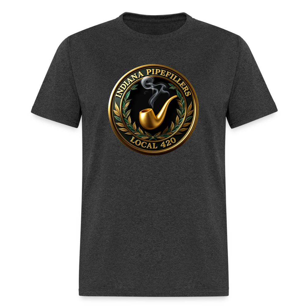 INDIANA PIPEFILLERS LOCAL 420 Men's T-Shirt - heather black
