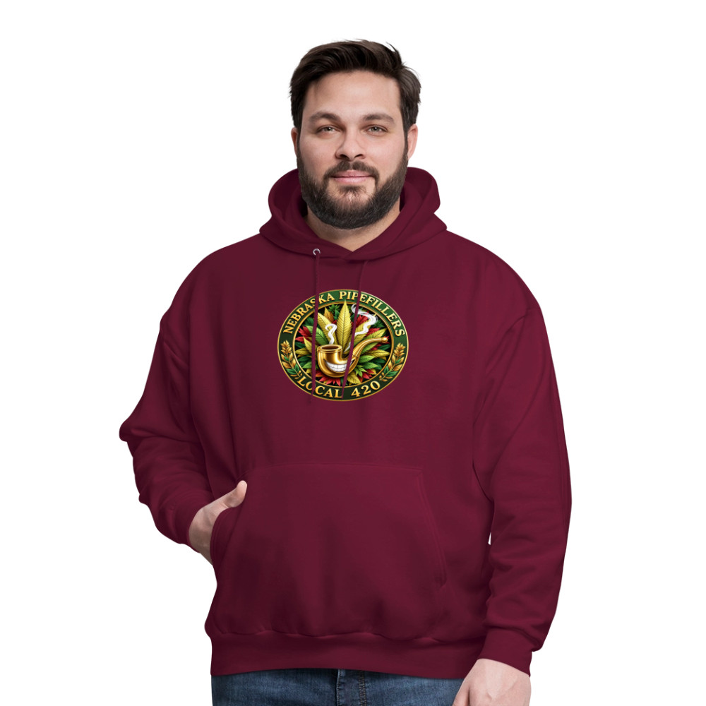 NEBRASKA PIPEFILLERS LOCAL 420 Men's Hoodie - burgundy