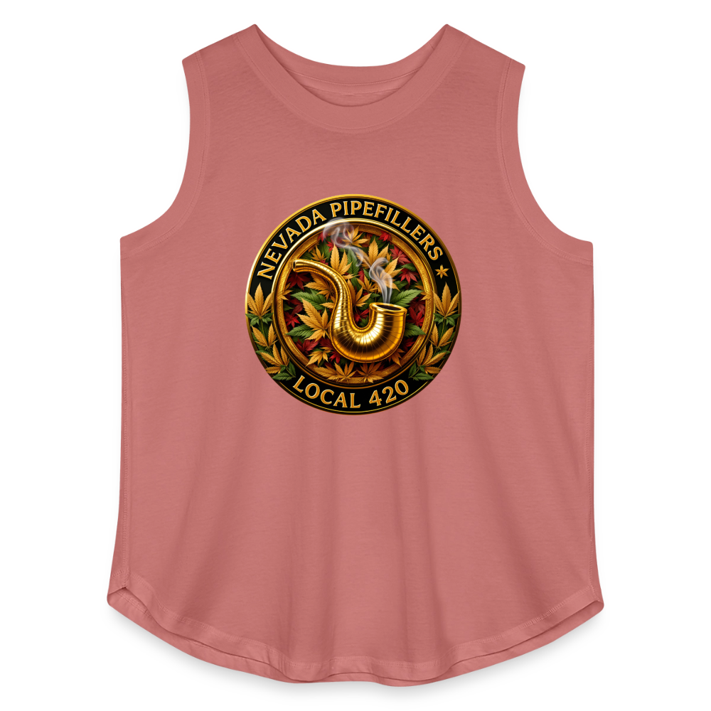 NEVADA PIPEFILLERS LOCAL 420  F/B DESIGN Women's Curvy Relaxed Tank Top - mauve