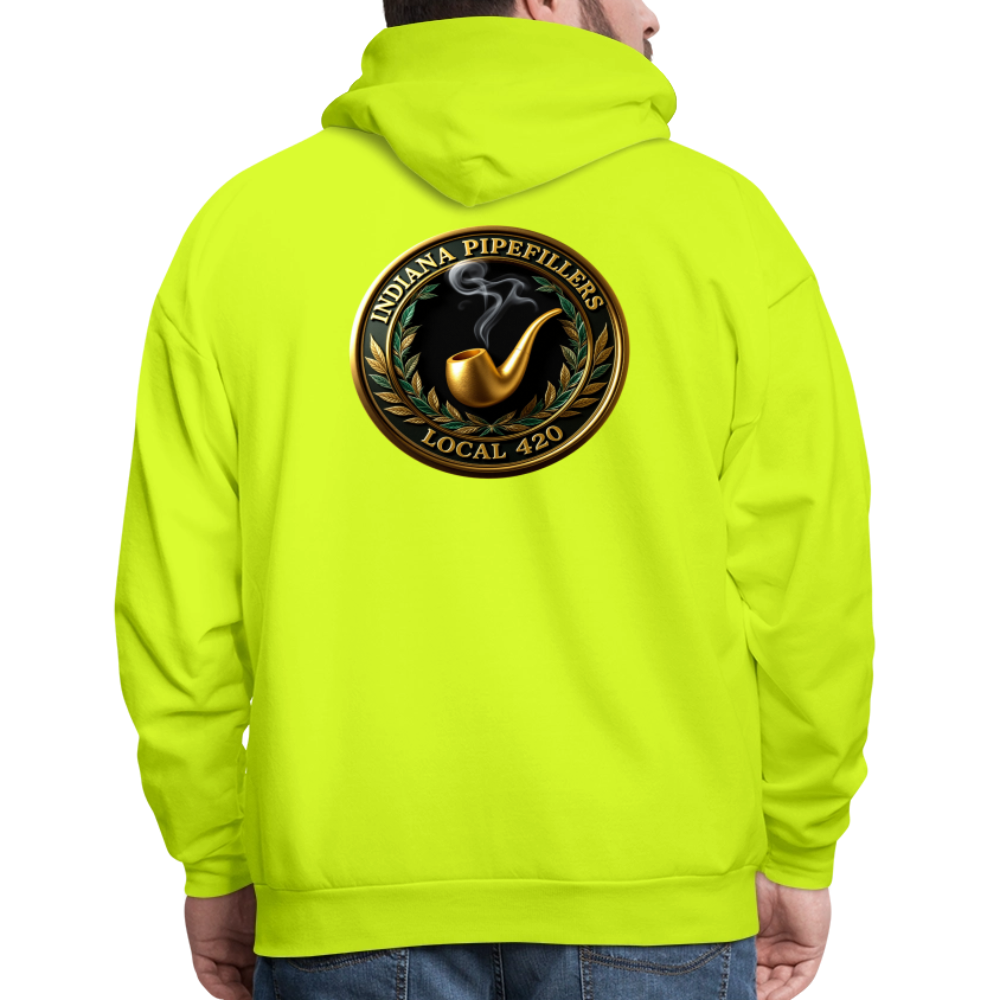 INDIANA PIPEFILLERS LOCAL 420 F/B DESIGN Men's Hoodie - safety green