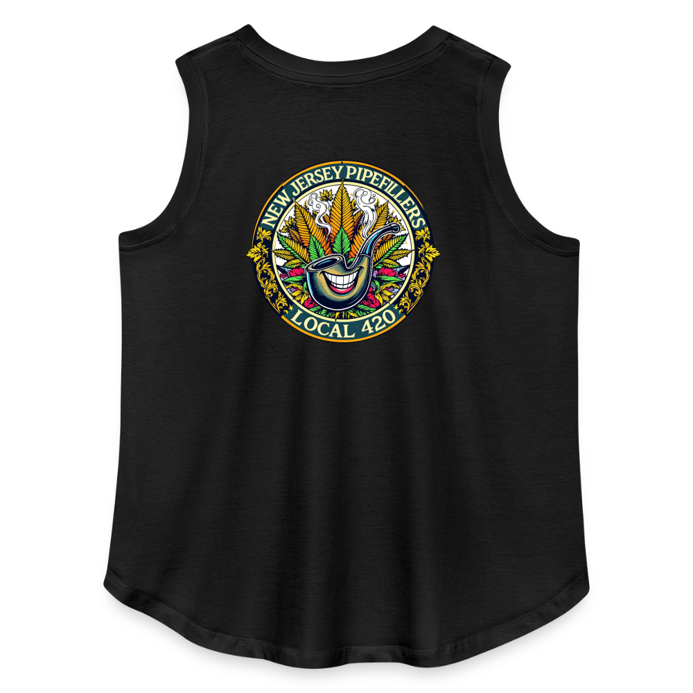 NEW JERSEY PIPEFILLERS LOCAL 420 F/B DESIGN Women's Curvy Relaxed Tank Top - black
