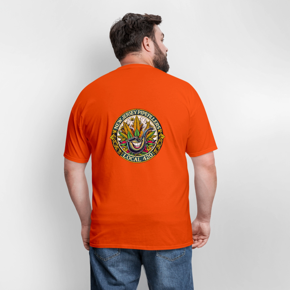 NEW JERSEY PIPEFILLERS LOCAL 420 F/B DESIGN Men's T-Shirt - orange