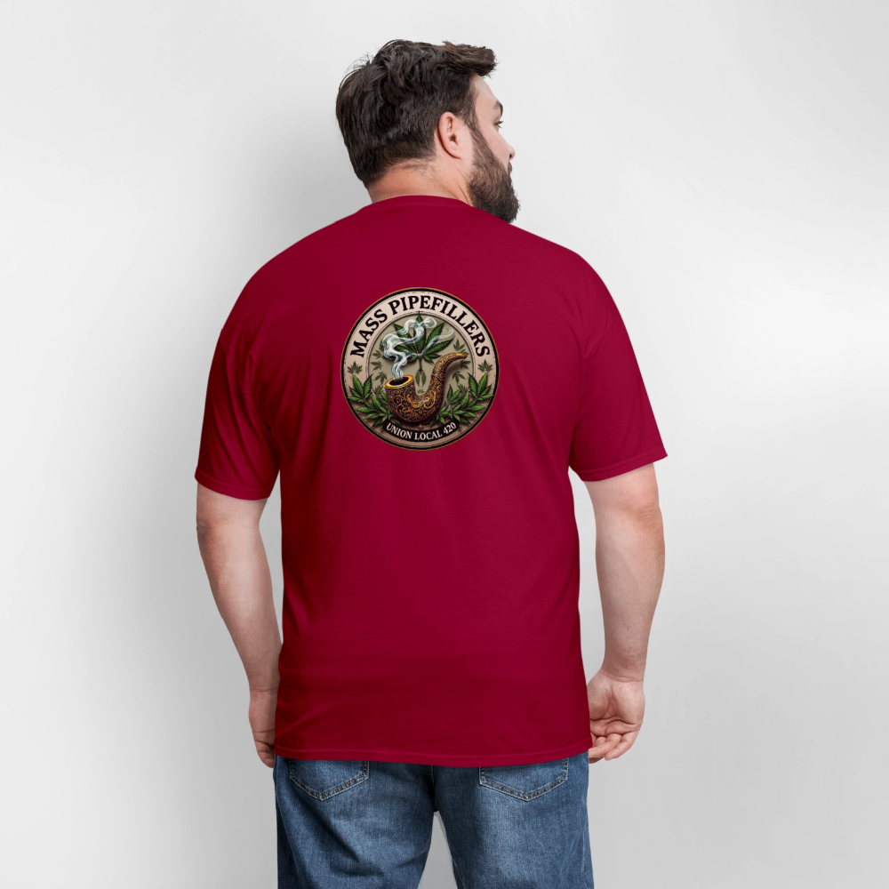 MASS PIPEFILLERS LOCAL 420 2 EMBLEM Men's T-Shirt - true red