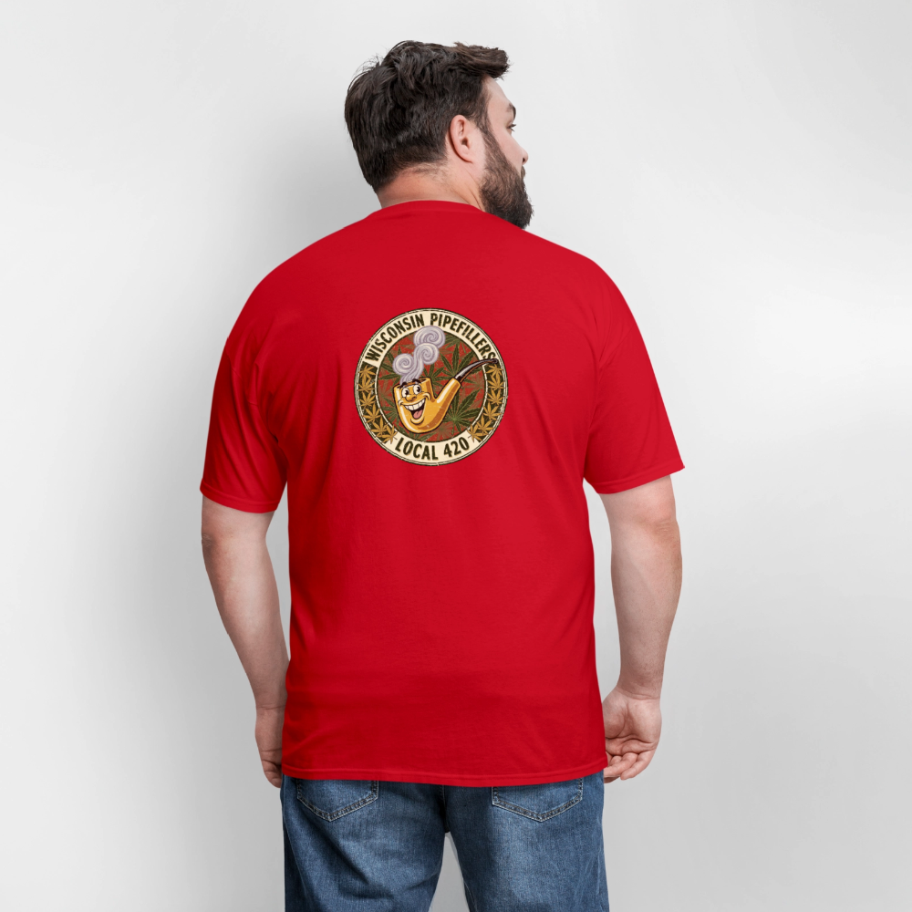 WISCONSIN PIPEFILLERS LOCL 420 F/B DESIGN Men's T-Shirt - red