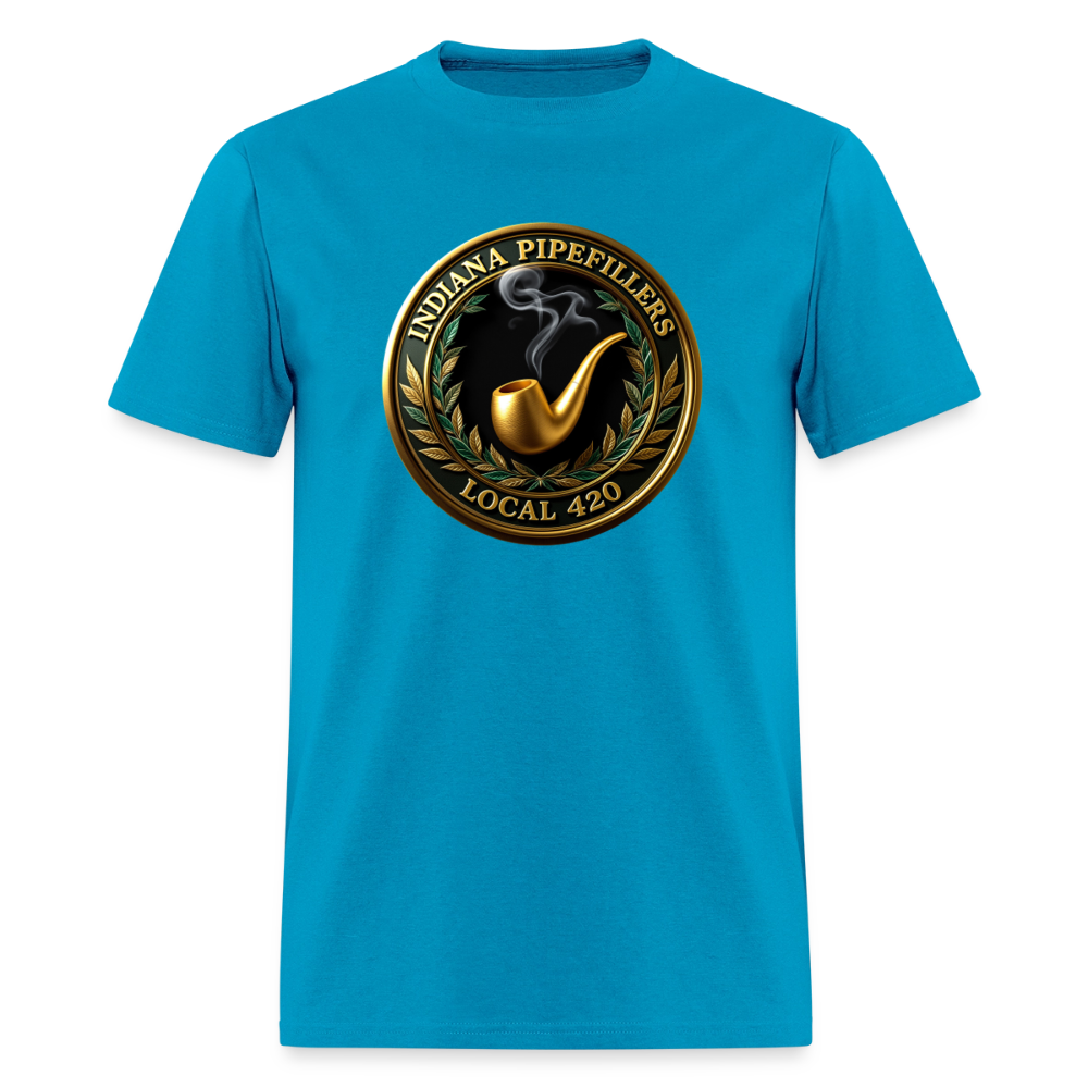 INDIANA PIPEFILLERS LOCAL 420 F/B DESIGN Men's T-Shirt - turquoise