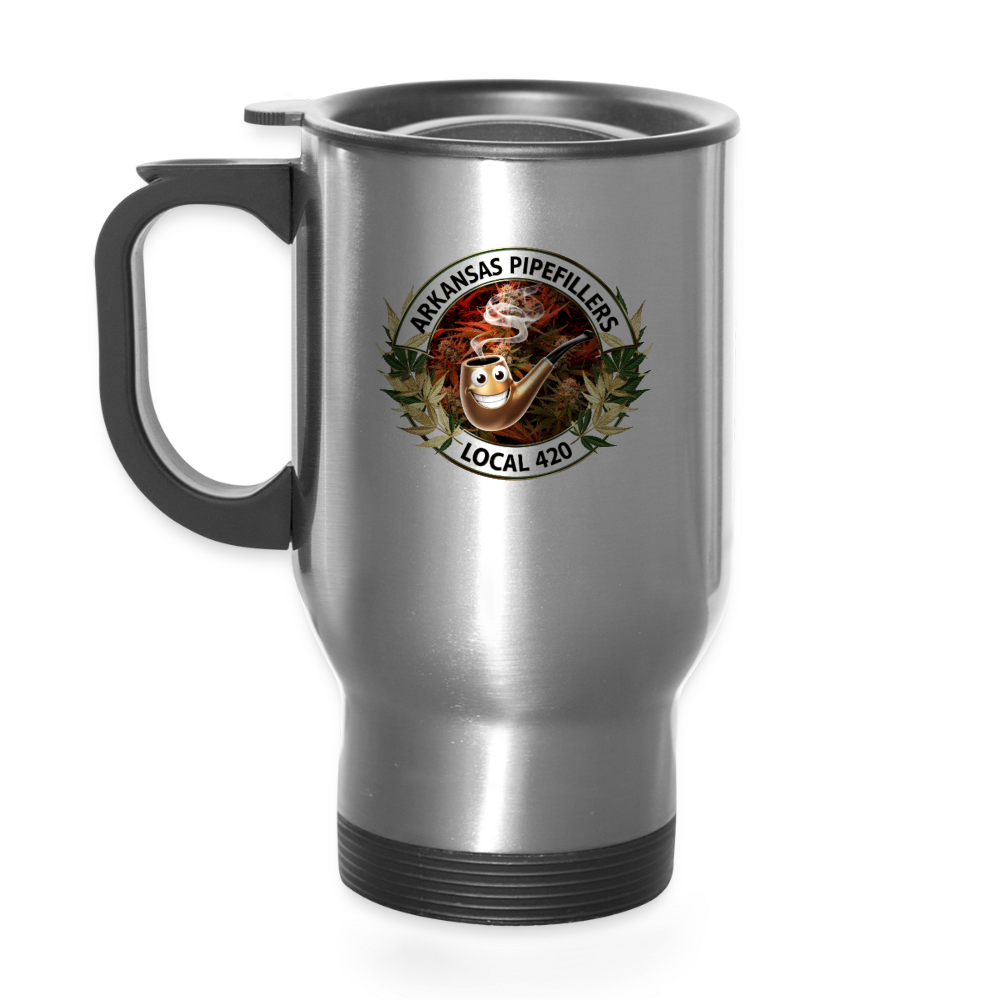 ARKANSAS  PIPEFILLERS LOCAL 420 14oz Stainless Steel Travel Mug - silver