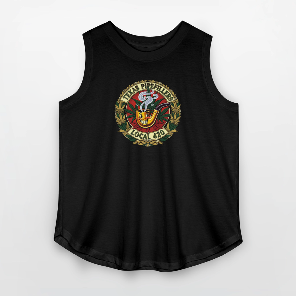 TEXAS PIPEFILLERS LOCAL 420 F.B DESIGN Women's Curvy Relaxed Tank Top - black
