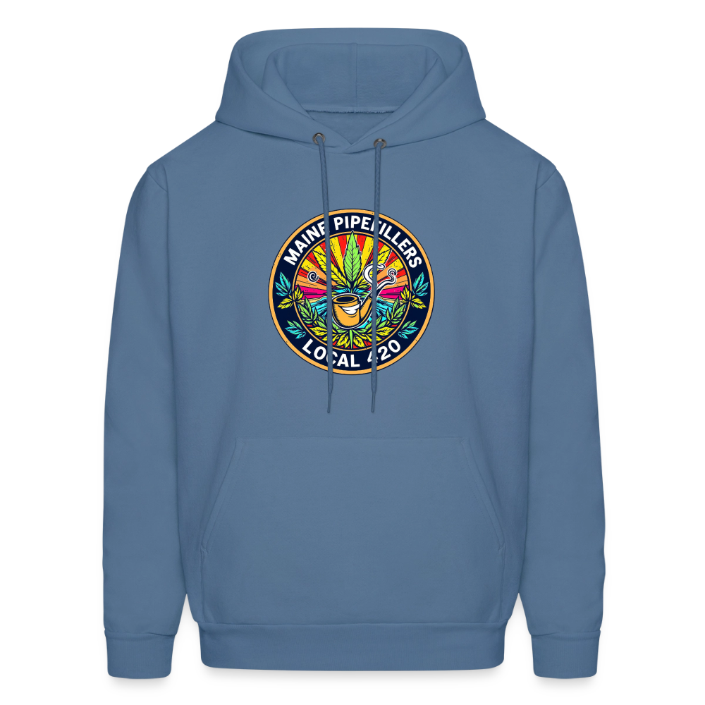 MAINE PIPEFILLERS LOCAL 420 2 EMBLEM Men's Hoodie - denim blue