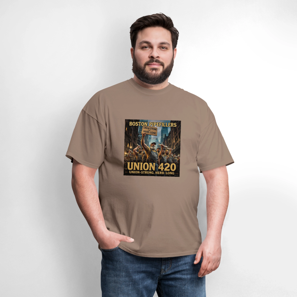NEW ENGLAND PIPEFILLERS UNION 420 Men's T-Shirt - safari