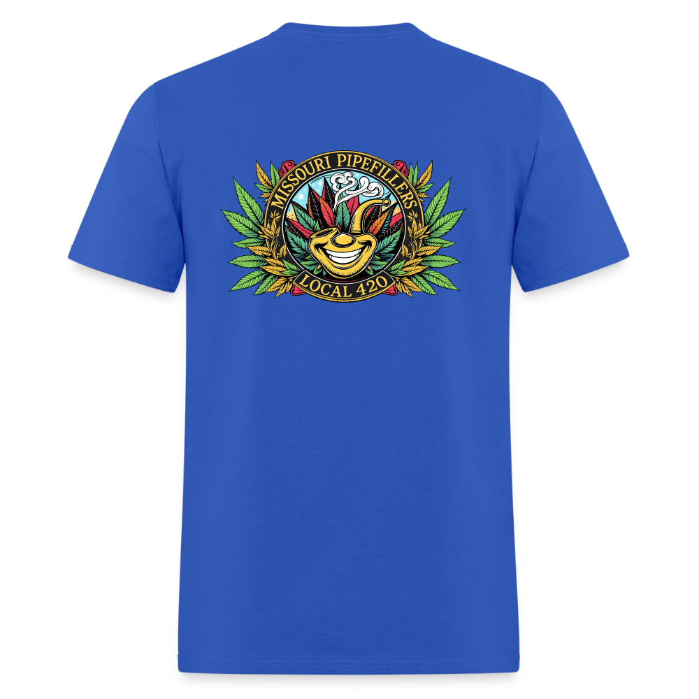 MISSOURI PIPEFILLERS LOCAL 420  F/B DESIGNS  Men's T-Shirt - royal blue