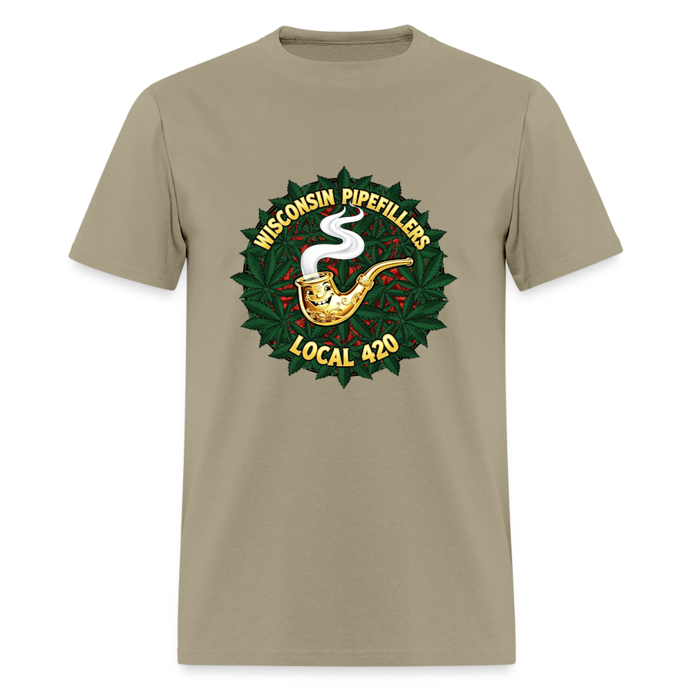 WISCONSIN PIPEFILLERS LOCAL 420 Men's T-Shirt - khaki