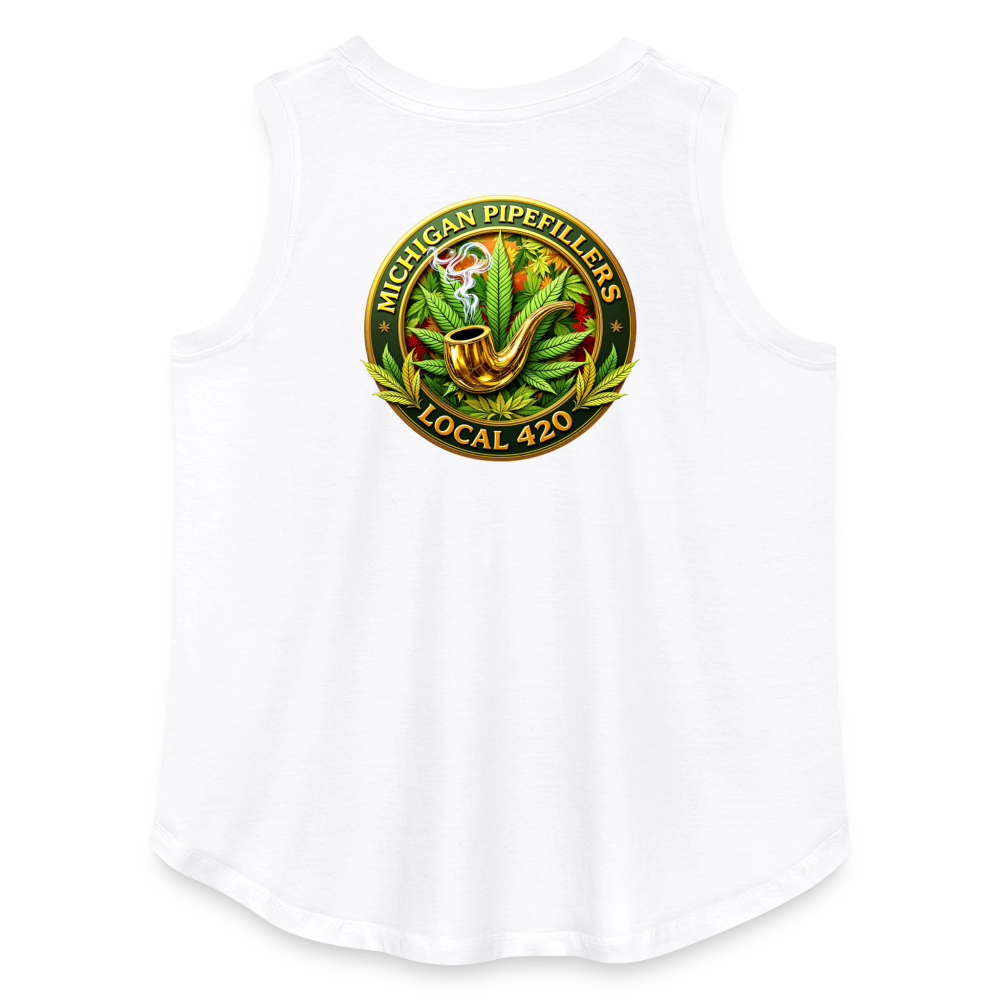 MICHIGAN PIPEFILLERS LOCAL 420 F/B DESIGN Women's Curvy Relaxed Tank Top - white