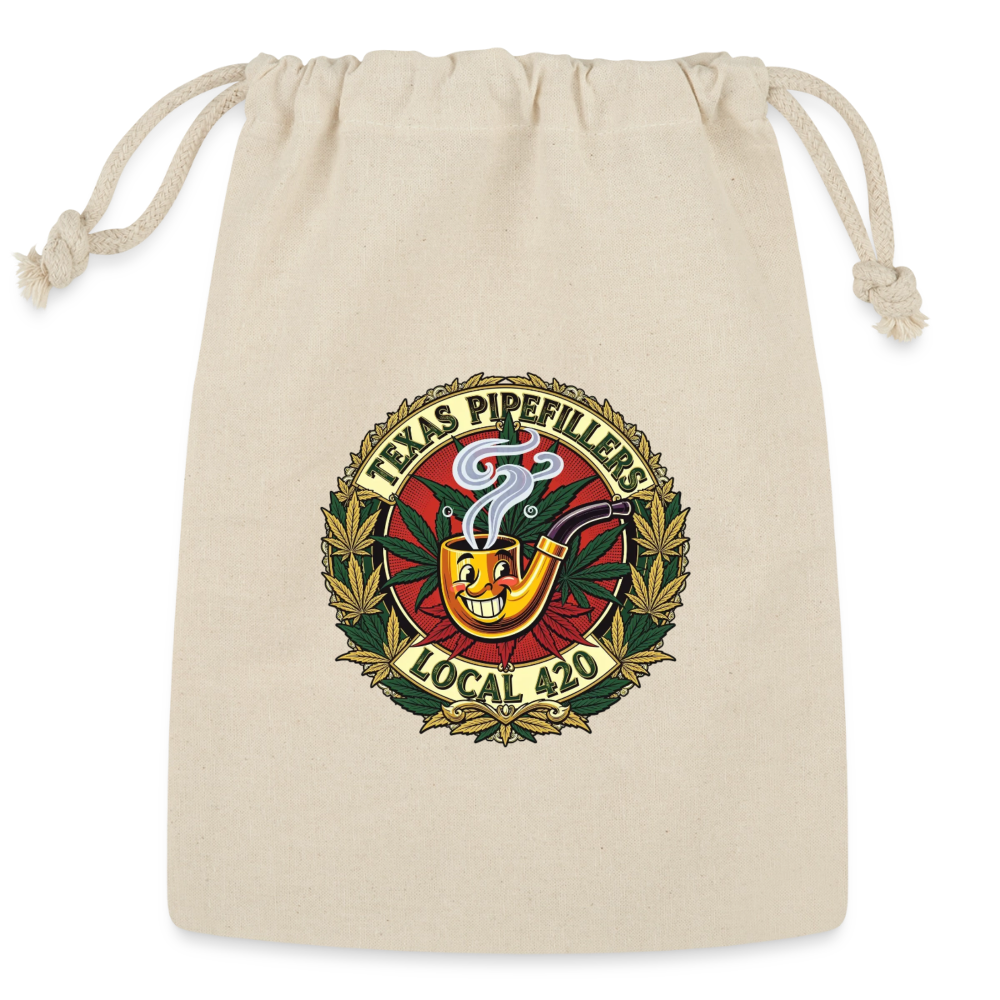 TEXAS PIPEFILLERS LOCAL 420 Union Reusable Gift Bag - Natural
