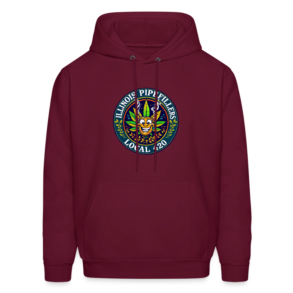 ILLINOIS PIPEFILLERS LOCAL 420 F/B DESIGN Men's Hoodie - burgundy