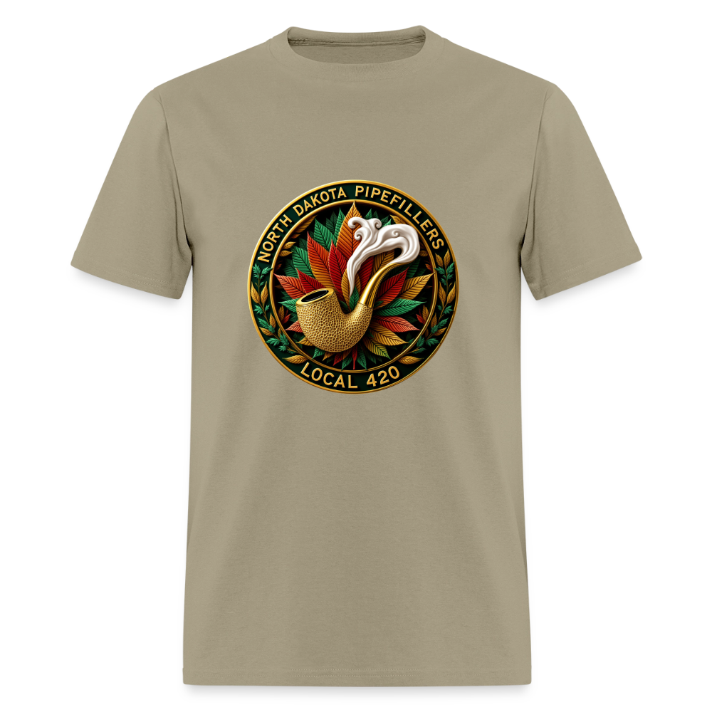 NORTH DAKOTA PIPEFILLERS LOCAL 420 Men's Tee shirt - khaki