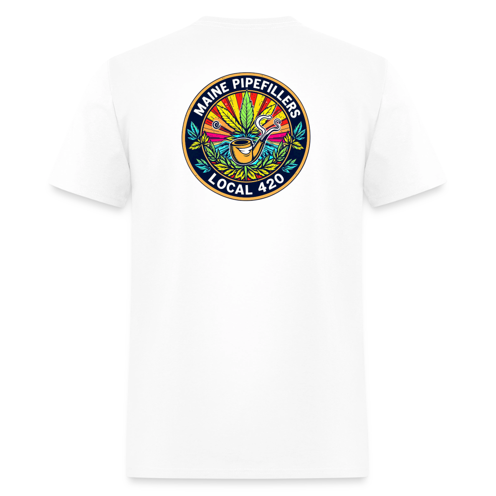 MAINE PIPEFILLERS LOCAL 420 2 EMBLEM Men's T-Shirt - white