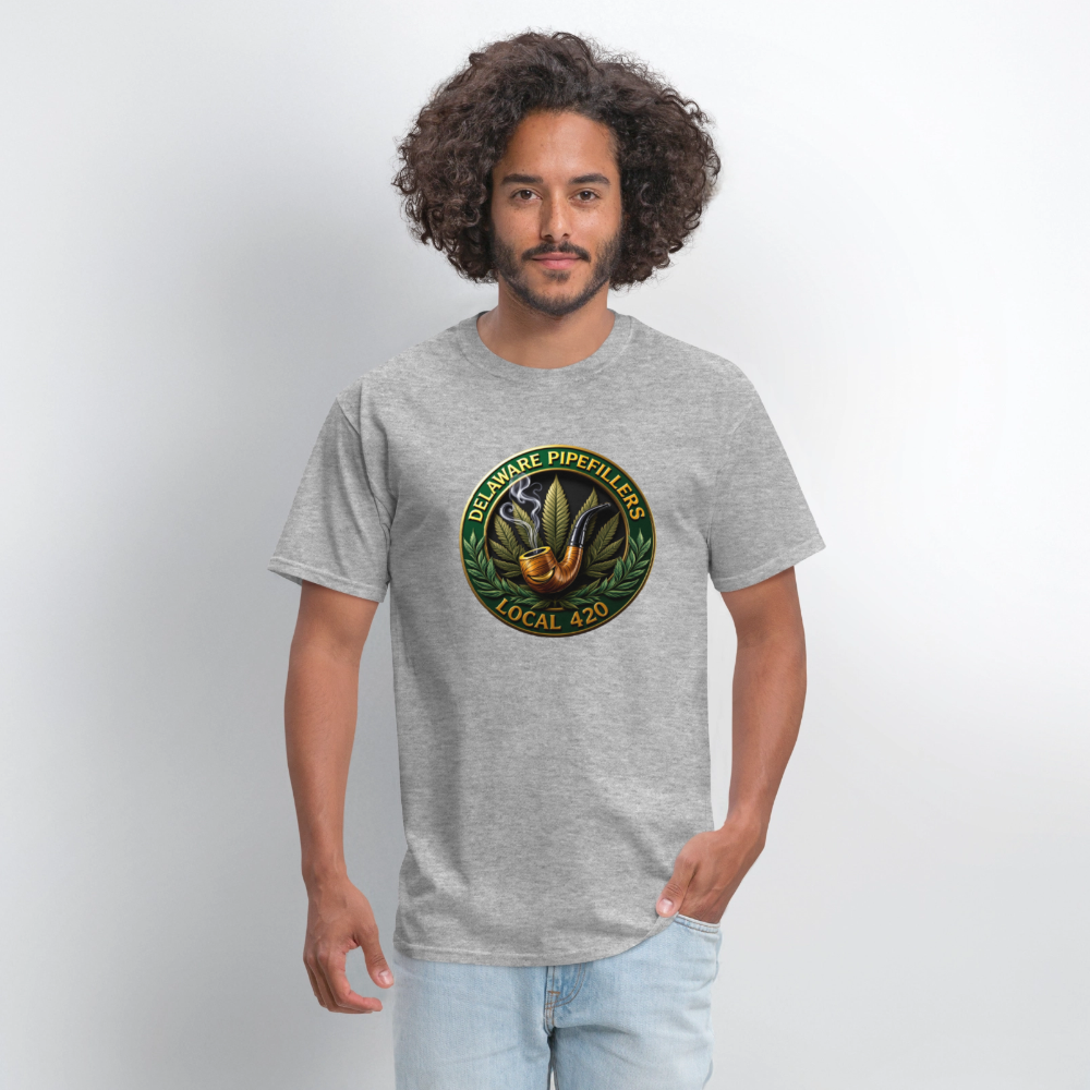 DELAWARE  PIPEFILLERS LOCAL 420 F/B DESIGN Men's T-Shirt - heather gray