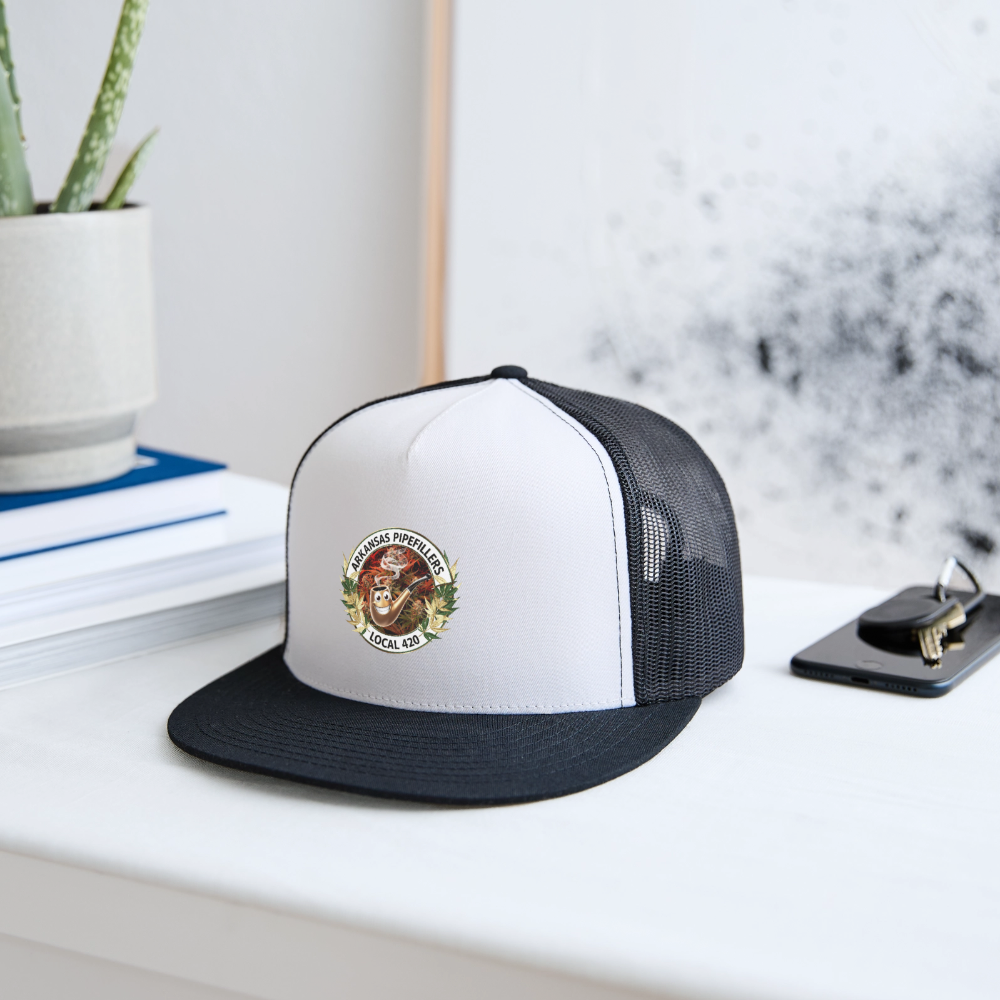 ARKANSAS  PIPEFILLERS LOCAL 420 Trucker Hat - white/black