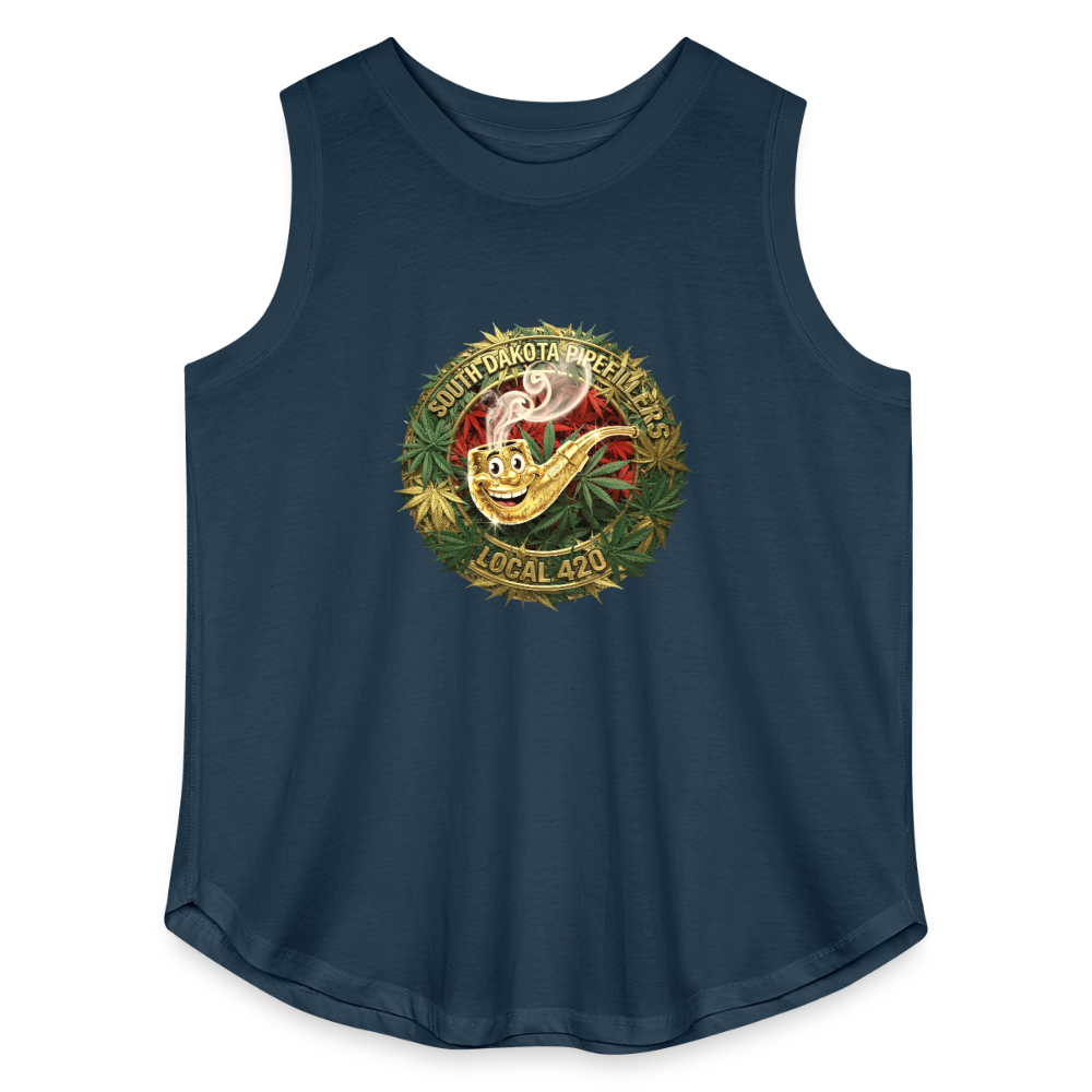 SOUTH DAKOTA PIPEFILLERS LOCAL 420  F/B DESIGN Women's Curvy Relaxed Tank Top - denim